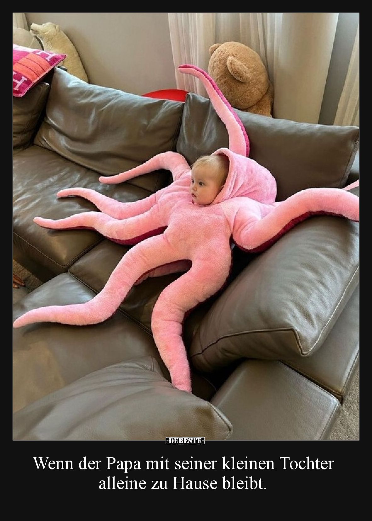 Wenn der Papa mit seiner kleinen Tochter alleine zu Hause bleibt.