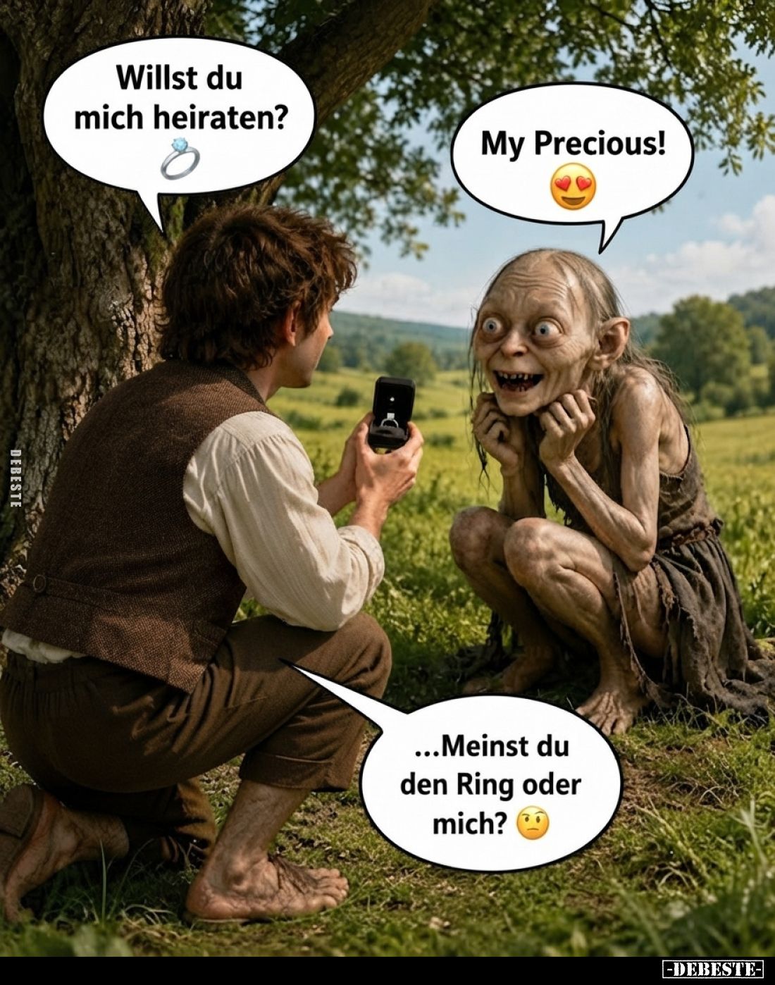 Willst du mich heiraten?
-
My Precious!
-
...Meinst du den Ring oder mich?