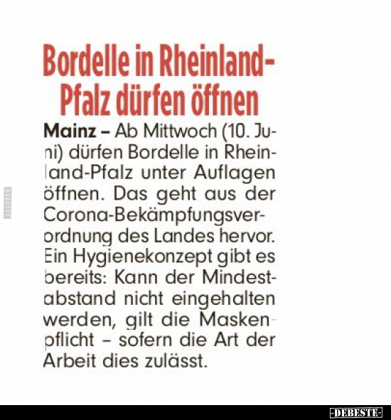 Bordelle in Rheinland-Pfalz dürfen öffnen.. - Lustige Bilder | DEBESTE.de