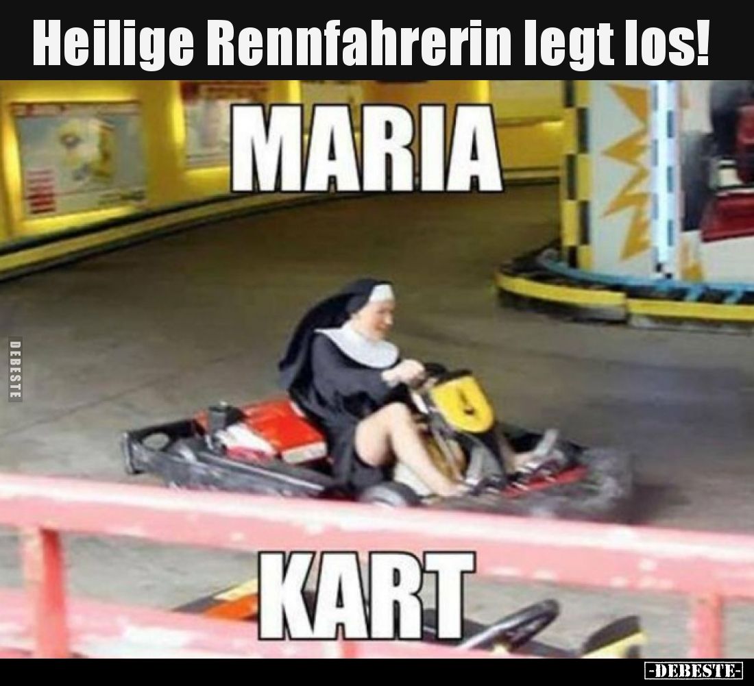 Heilige Rennfahrerin legt los!