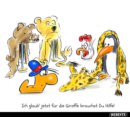 Ich glaub' jetzt für die Giraffe brauchst Du Hilfe!.. - Lustige Bilder | DEBESTE.de