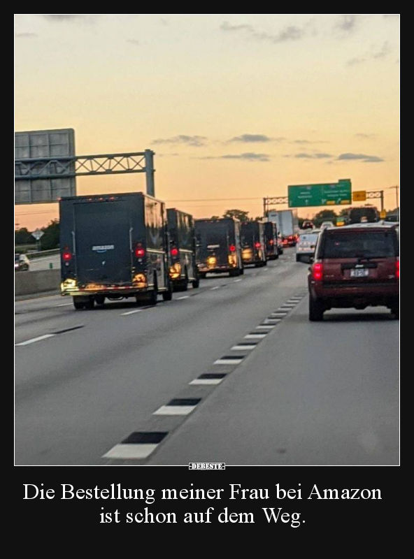 Die Bestellung meiner Frau bei Amazon ist schon auf dem..