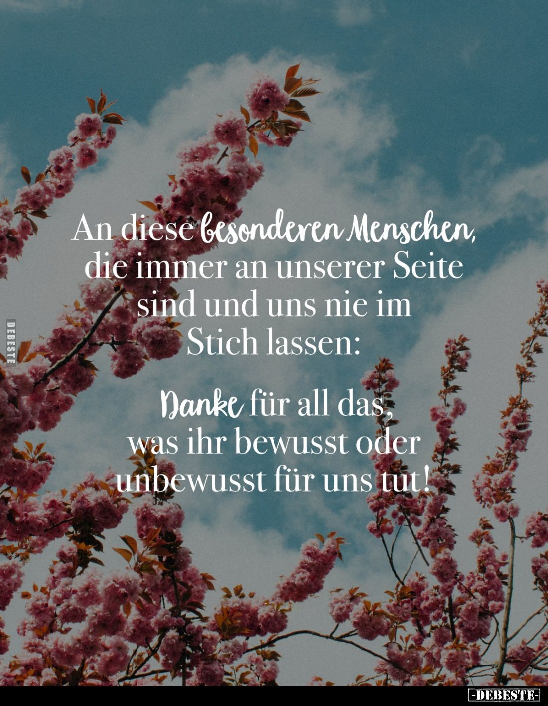 An diese besonderen Menschen, die immer an unserer Seite sind und uns nie im Stich lassen: Danke für all das, was ihr bewusst...