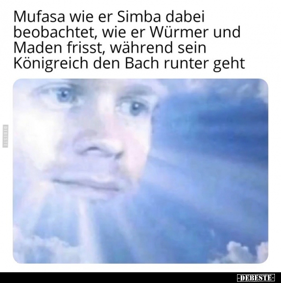 Mufasa wie er Simba dabei beobachtet, wie er Würmer und..
