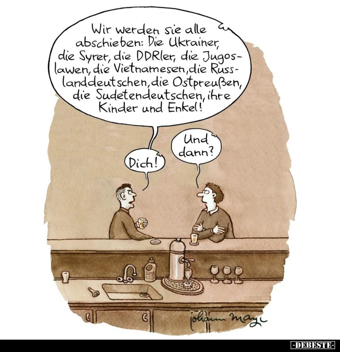 Wir werden sie alle abschieben: Die Ukrainer, die Syrer, die DDRler, die Jugoslawen, die Vietnamesen, die Russlanddeutschen, ...