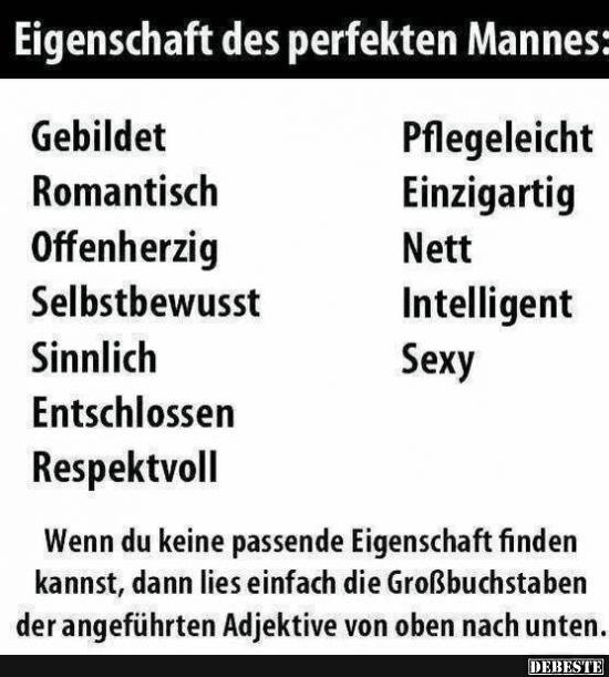 Eigenschaft des perfekten Mannes