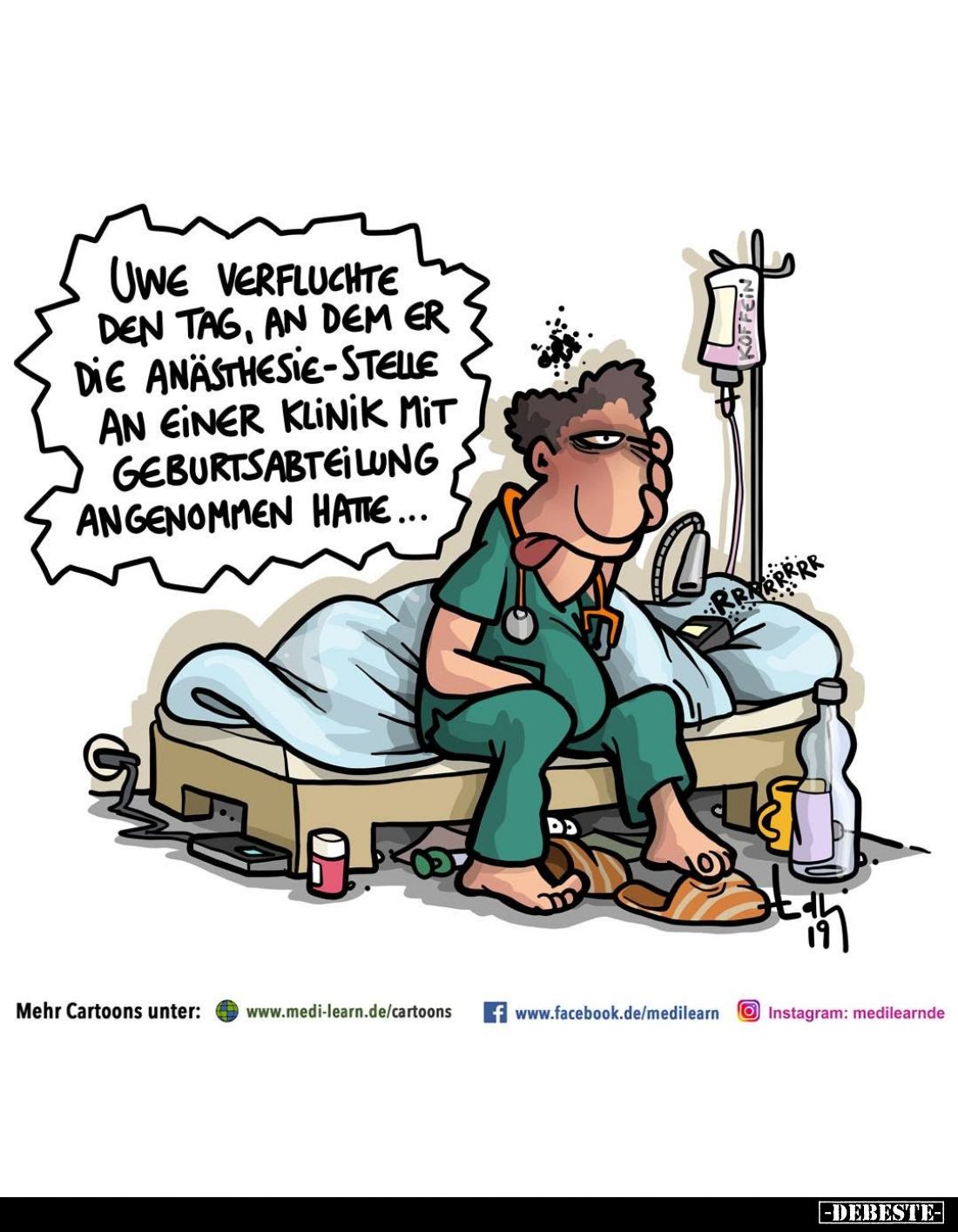 Uwe verfluchte den Tag, an dem er die Anästhesie-Stelle an einer Kli̇ni̇k mit Geburtsabteilung angenommen hatte...