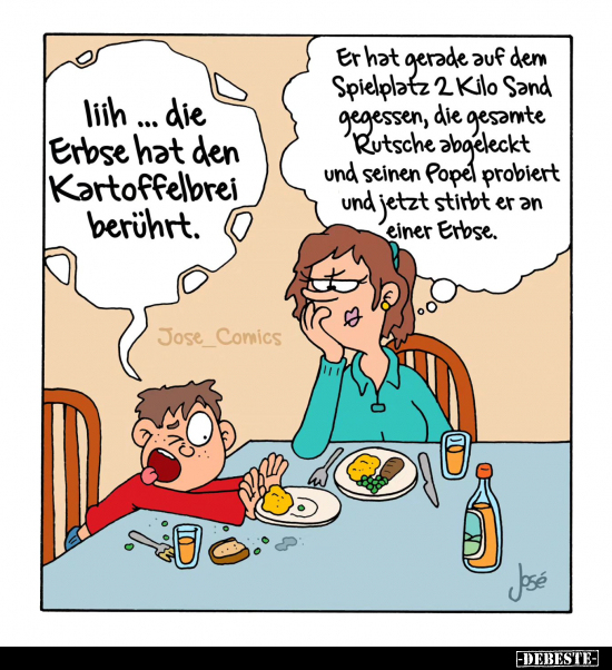 Liih... die Erbse hat den Kartoffelbrei berührt.. - Lustige Bilder | DEBESTE.de
