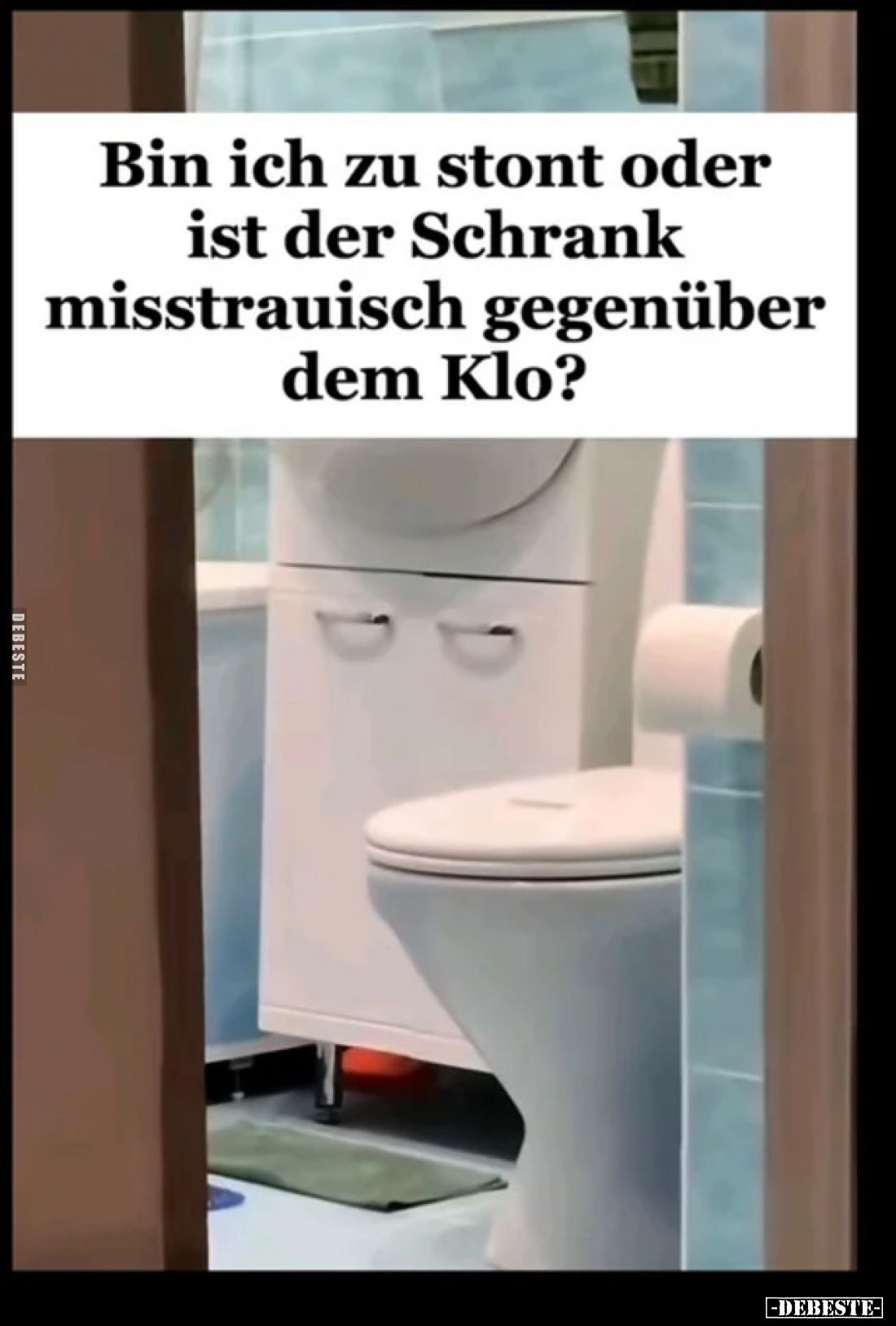 Bin ich zu stont oder ist der Schrank misstrauisch gegenüber dem Klo?