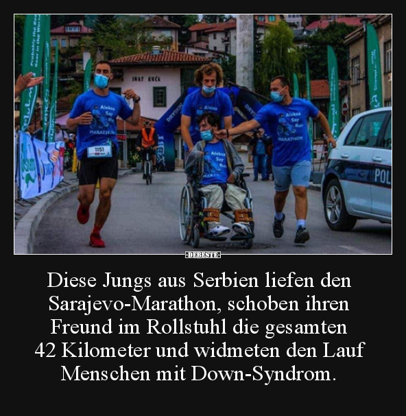 Diese Jungs aus Serbien liefen den Sarajevo-Marathon.. - Lustige Bilder | DEBESTE.de
