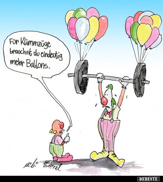 Für Klimmzüge brauchst du eindeutig mehr Ballons.. - Lustige Bilder | DEBESTE.de