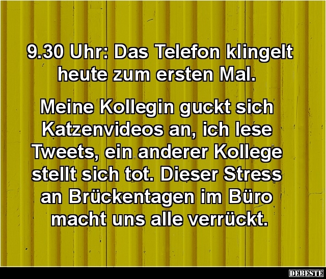 9.30 Uhr: Das Telefon klingelt heute zum ersten Mal.. - Lustige Bilder | DEBESTE.de