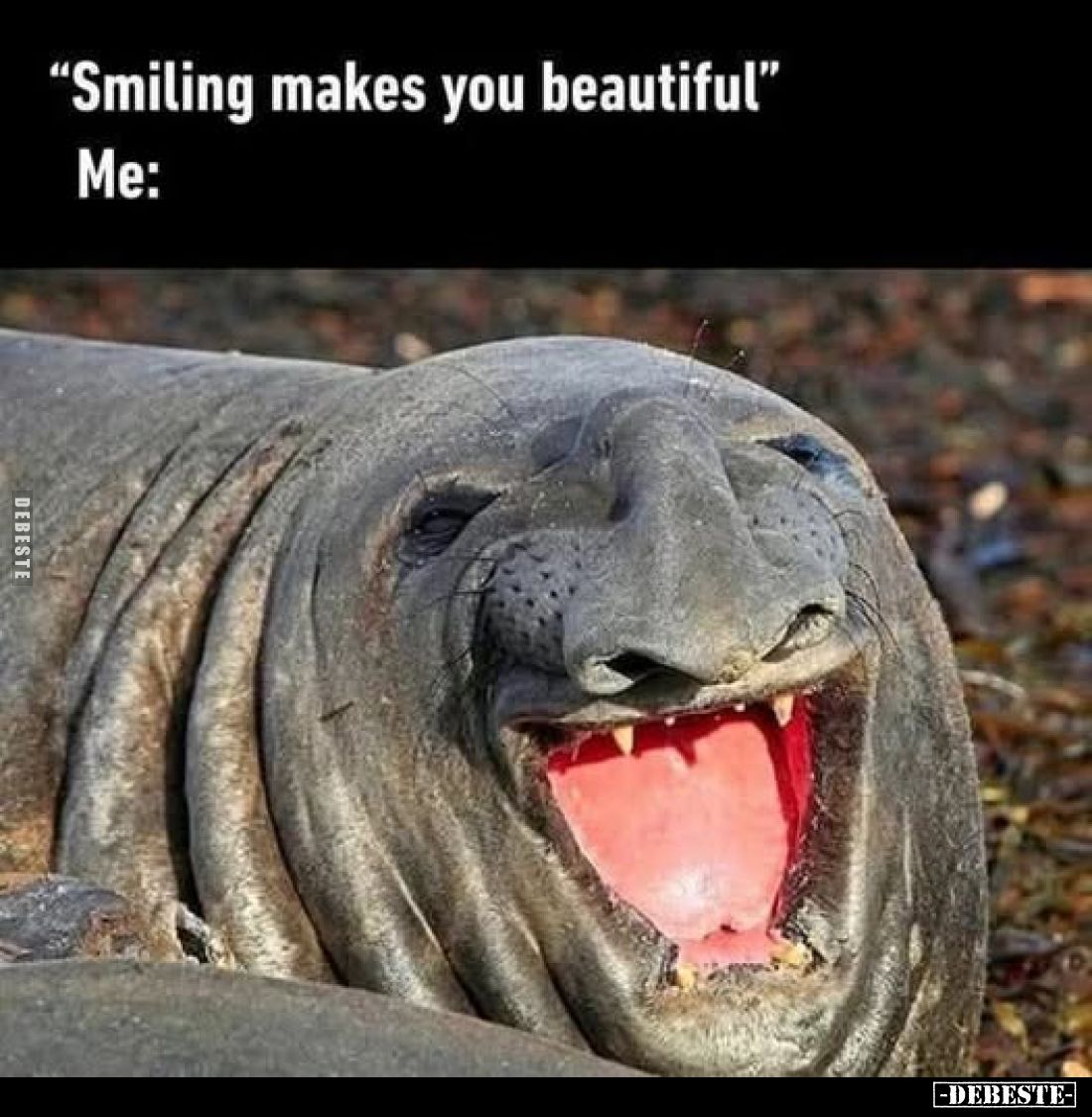 "Smiling makes you beautiful."