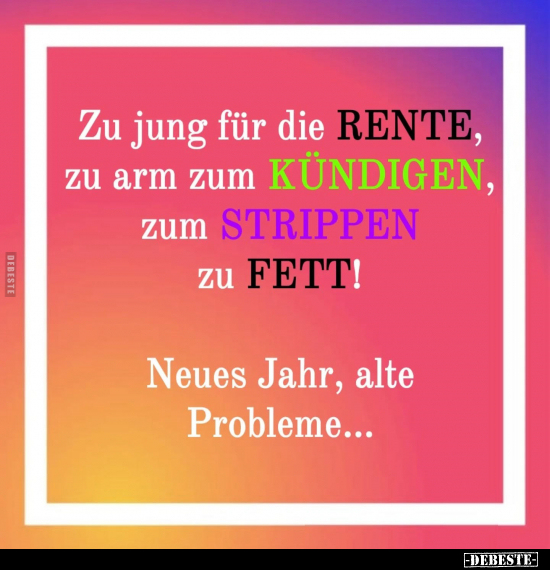 Rente, Neues Jahr, Alte, Probleme