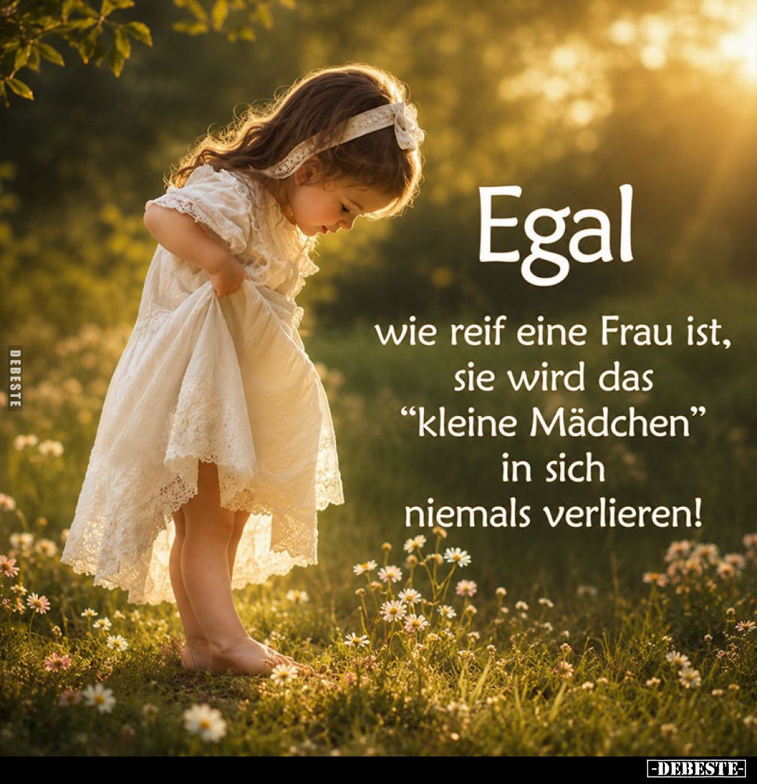 Egal
wie reif eine Frau ist, sie wird das "kleine Mädchen" in sich niemals verlieren!