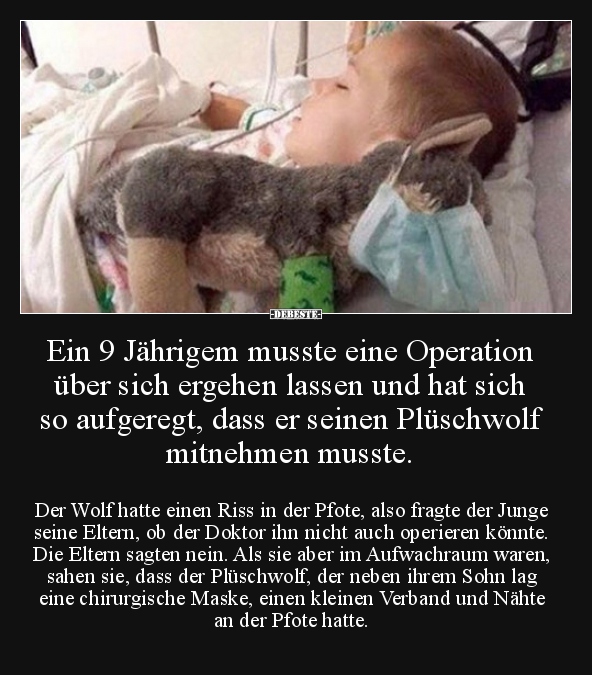 Ein 9 Jährigem musste eine Operation über sich ergehen.. - Lustige Bilder | DEBESTE.de