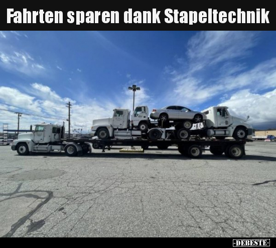 Fahrten sparen dank Stapeltechnik..