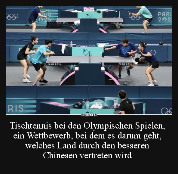 Tischtennis bei den Olympischen Spielen, ein Wettbewerb.. - Lustige Bilder | DEBESTE.de