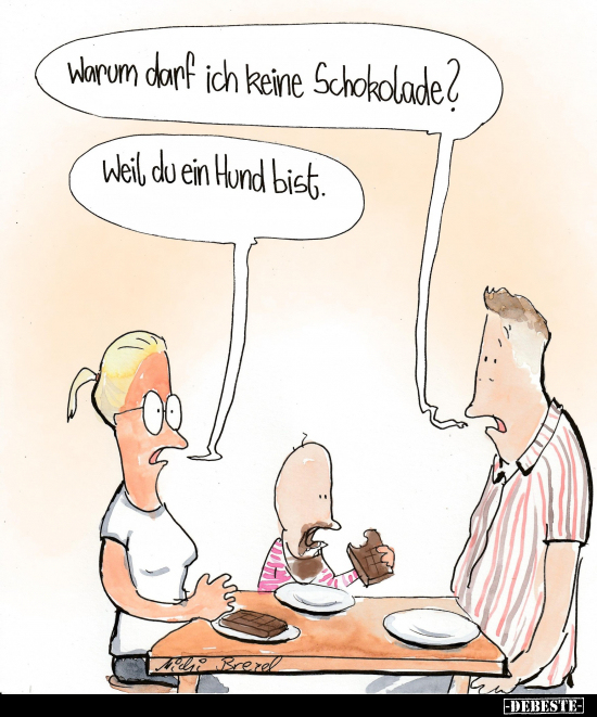 Lustige Bilder zum Thema: Schokolade, Hund