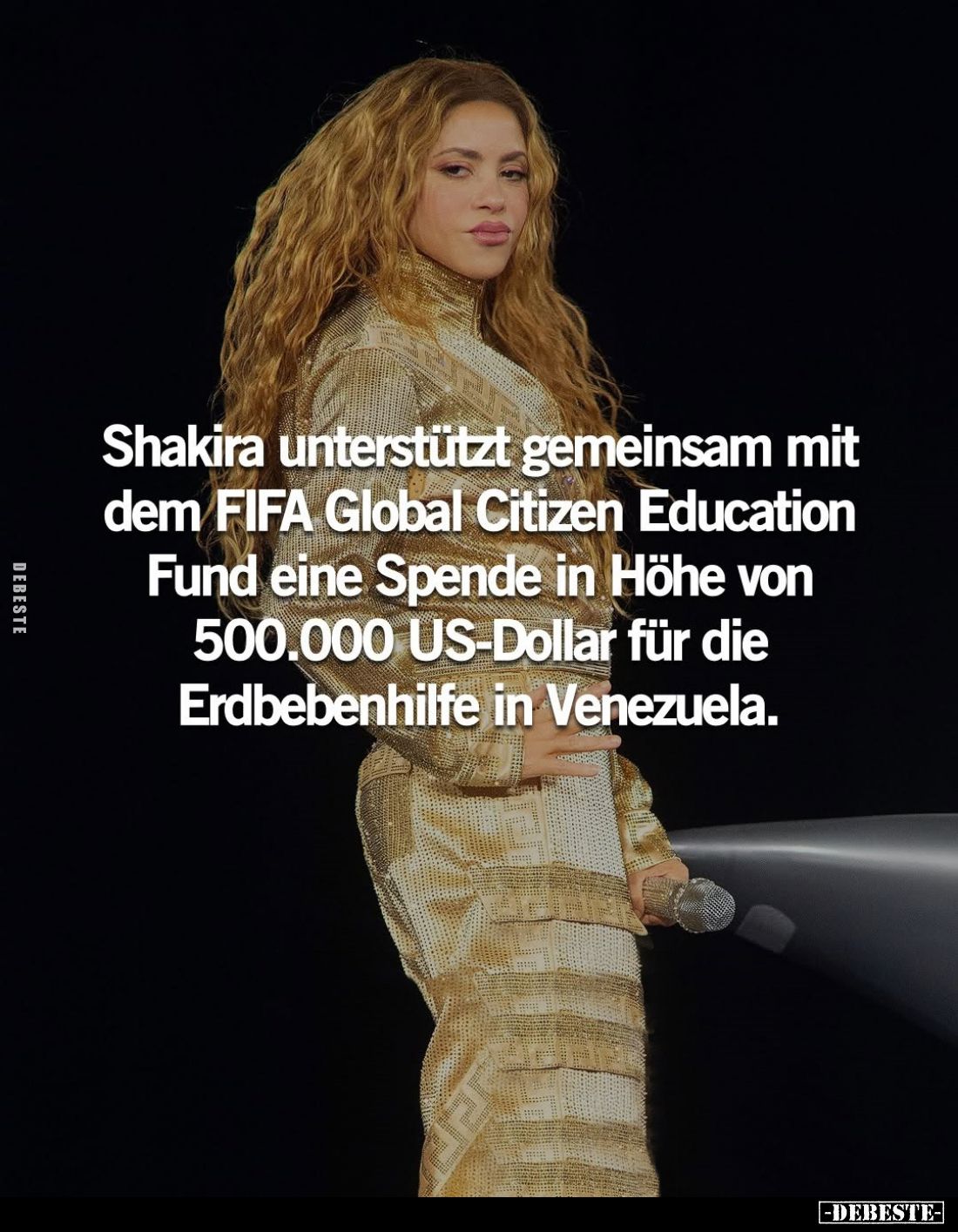 Shakira unterstützt gemeinsam mit dem FIFA Global Citizen Education Fund eine Spende in Höhe von 500.000 US-Dollar für die Er...