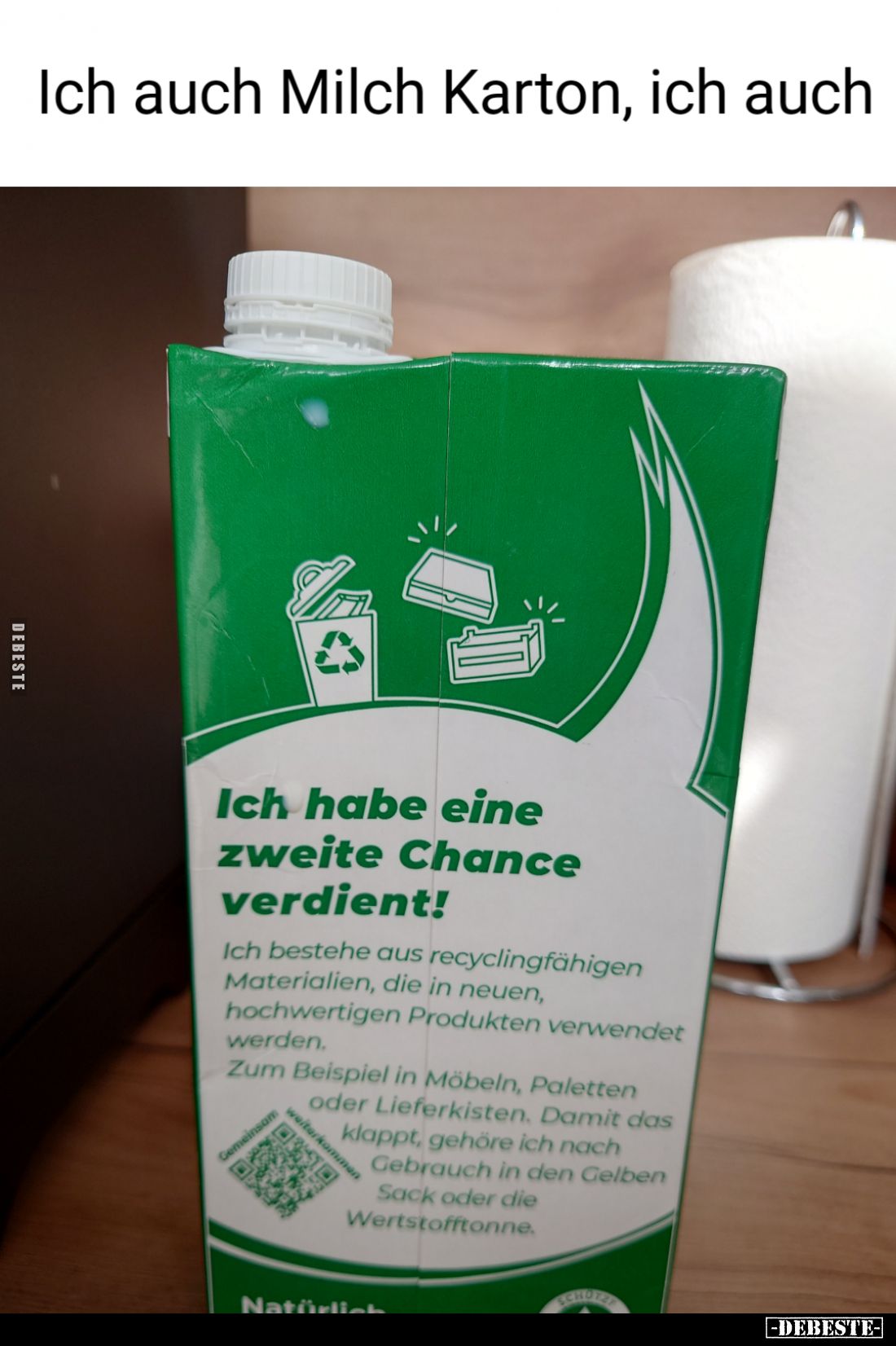 Ich auch Milch Karton, ich auch - Ich habe eine zweite Chance verdient!