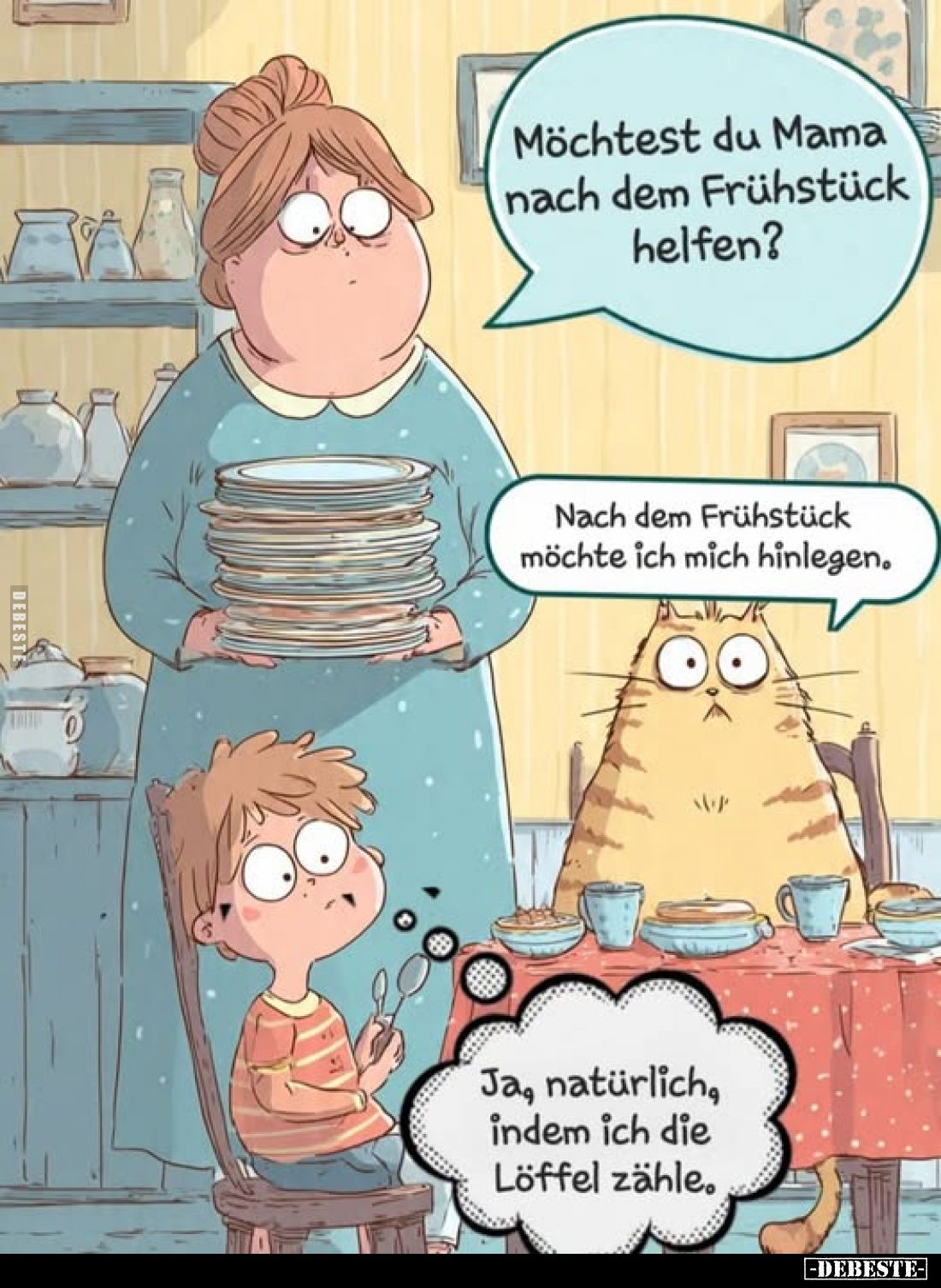 Möchtest du Mama nach dem Frühstück helfen?... - Lustige Bilder | DEBESTE.de