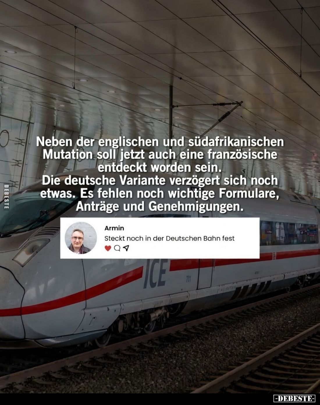 Neben der englischen und südafrikanischen Mutation soll jetzt auch eine französische entdeckt worden sein.
Die deutsche Vari...