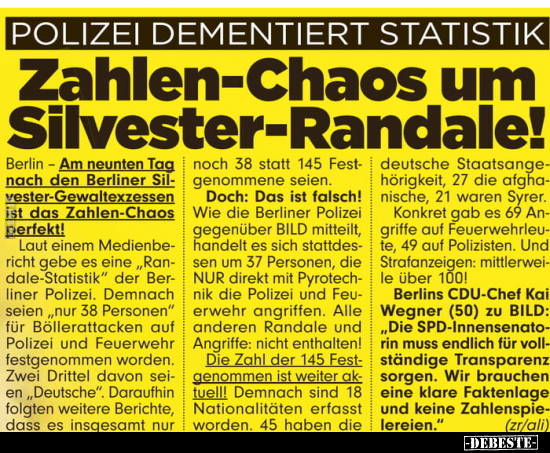 Zahlen-Chaos um Silvester-Randale!.. - Lustige Bilder | DEBESTE.de