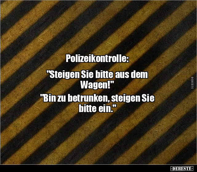 Polizeikontrolle:  "Steigen Sie bitte aus dem Wagen!".. - Lustige Bilder | DEBESTE.de