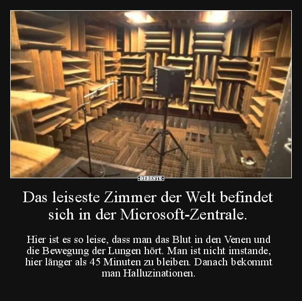 Das leiseste Zimmer der Welt befindet sich in der.. - Lustige Bilder | DEBESTE.de