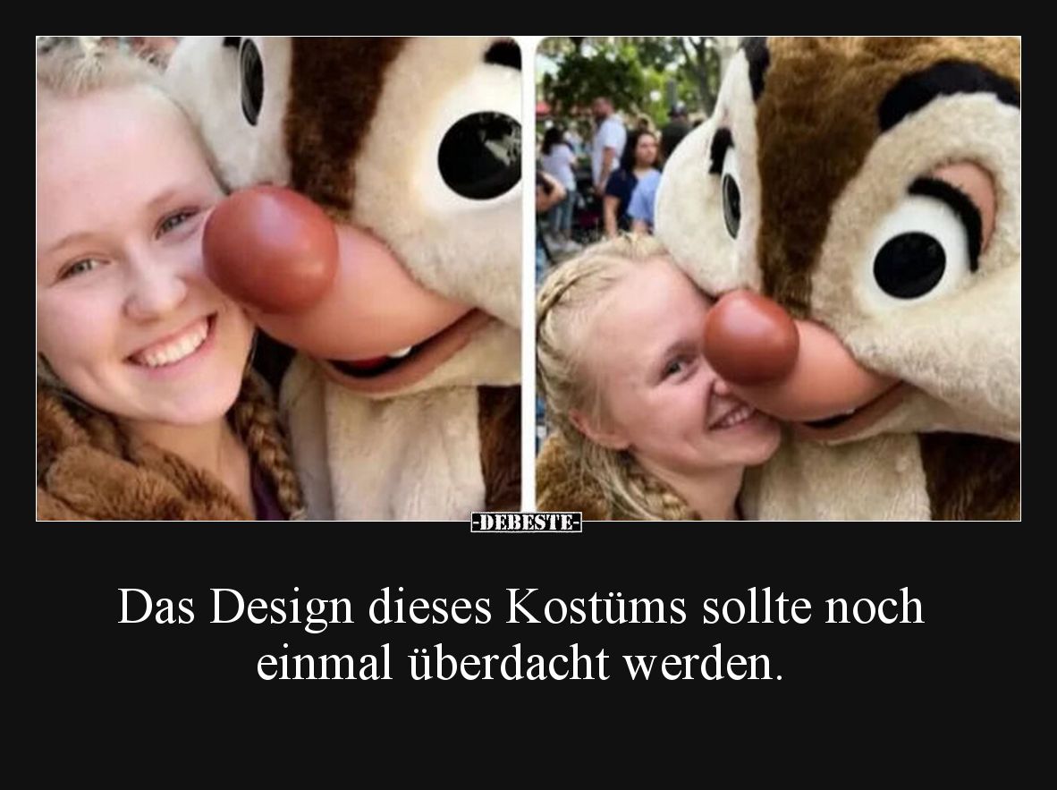 Das Design dieses Kostüms sollte noch einmal überdacht werden.