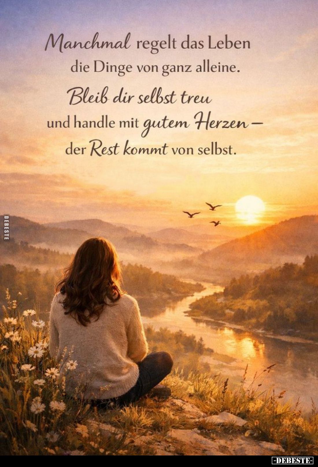 Manchmal regelt das Leben die Dinge von ganz alleine.
Bleib dir selbst treu und handle mit gutem Herzen – der Rest kommt von...