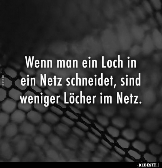 Wenn man ein Loch in ein Netz schneidet.. - Lustige Bilder | DEBESTE.de
