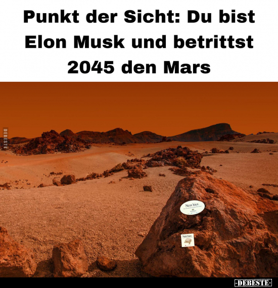 Punkt der Sicht: Du bist Elon Musk und betrittst 2045 den Mars.. - Lustige Bilder | DEBESTE.de