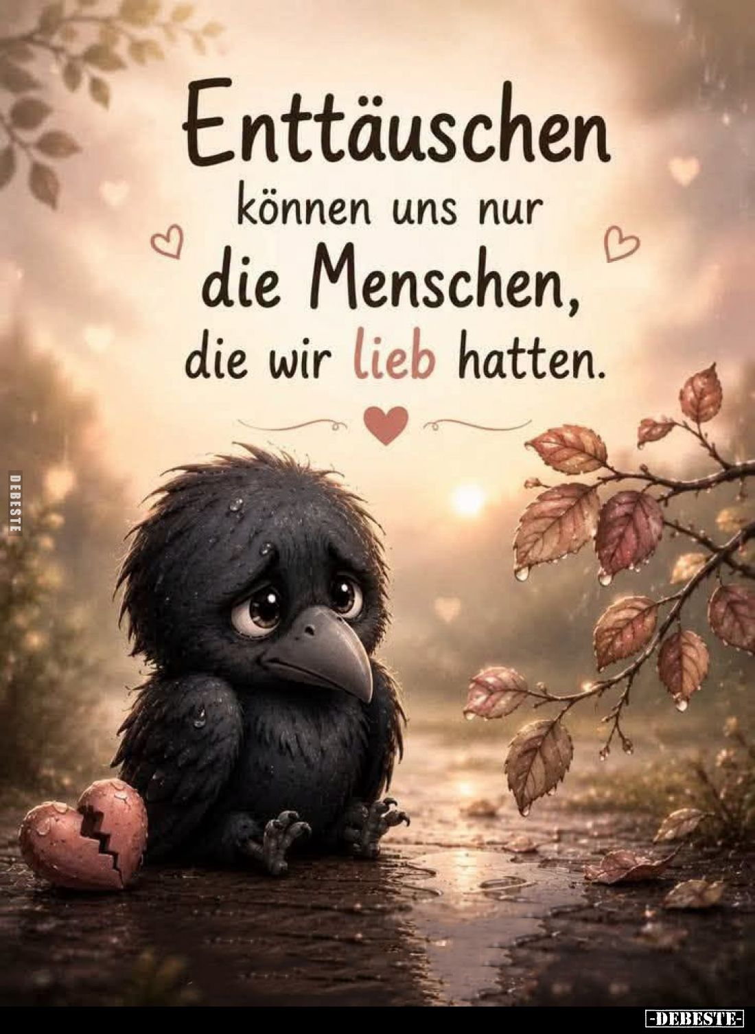 Enttäuschen können uns nur die Menschen, die wir lieb hatten.