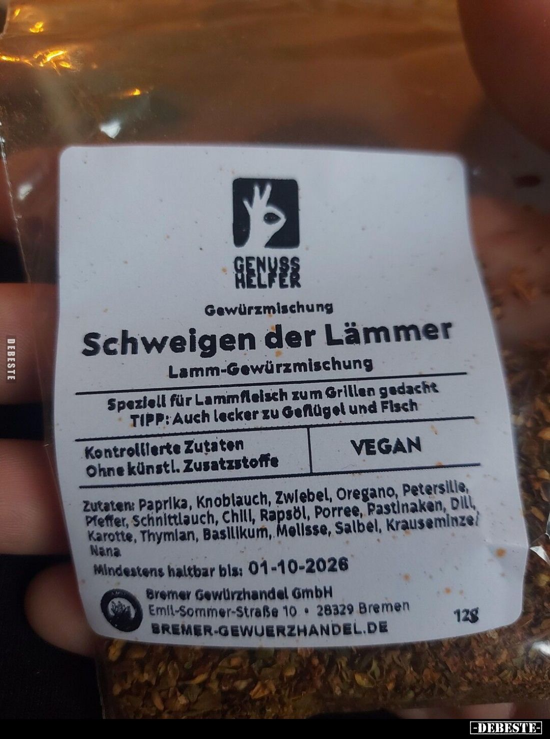Gewürzmischung:
Schweigen der Lämmer.