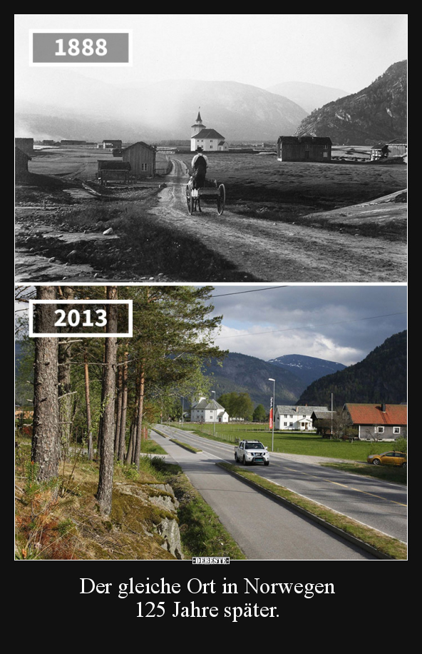 Der gleiche Ort in Norwegen 125 Jahre später... - Lustige Bilder | DEBESTE.de