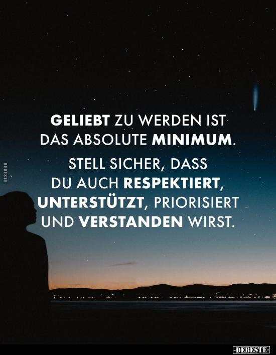 Geliebt zu werden ist das absolute Minimum.. - Lustige Bilder | DEBESTE.de