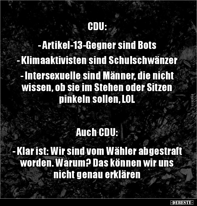 CDU: - Artikel-13-Gegner sind Bots- Klimaaktivisten.. - Lustige Bilder | DEBESTE.de