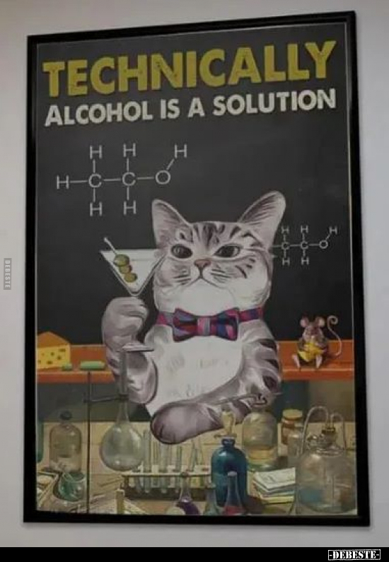 Technically alcohol is a solution