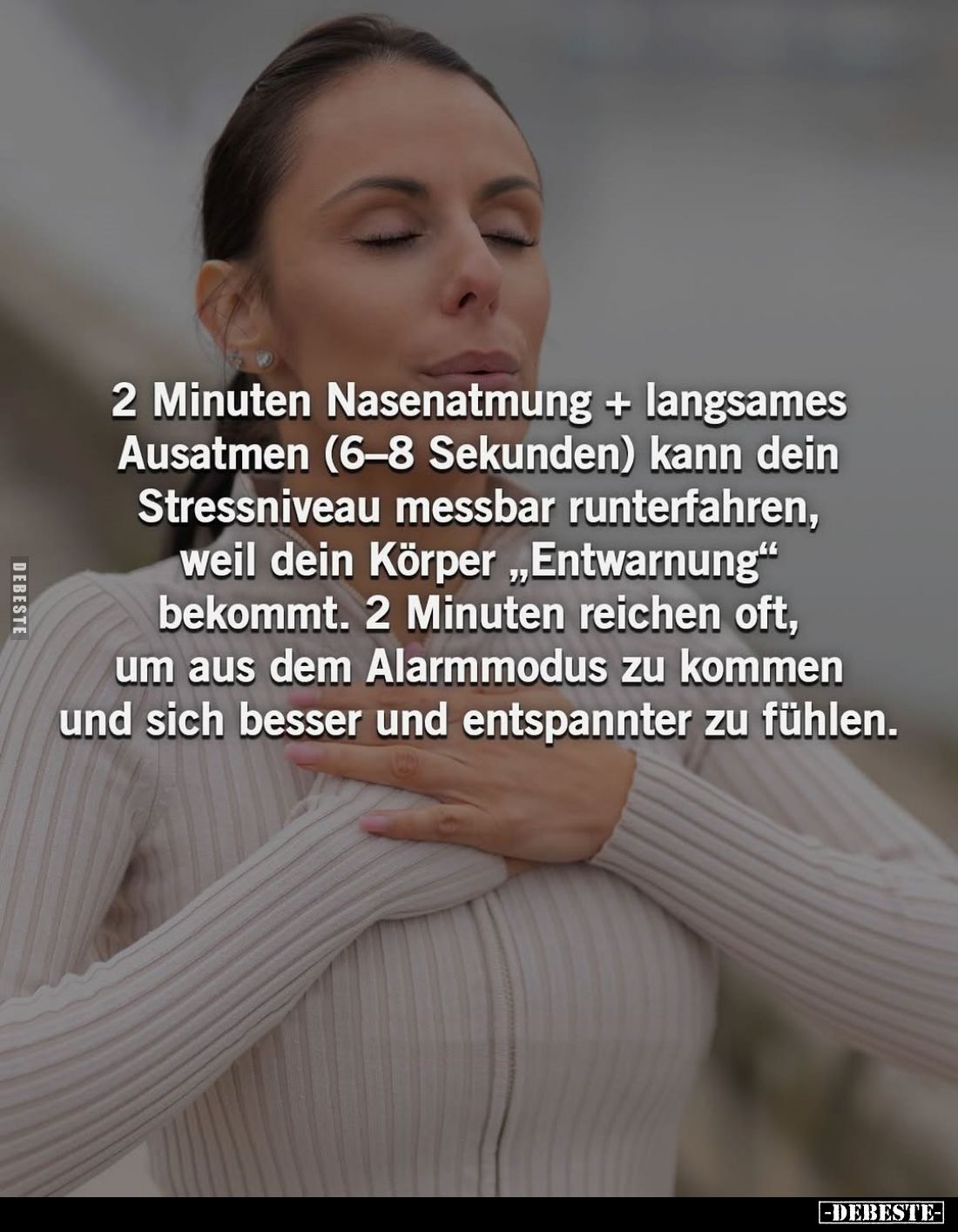 2 Minuten Nasenatmung + langsames
Ausatmen (6-8 Sekunden) kann dein Stressniveau messbar runterfahren, weil dein Körper &quo...