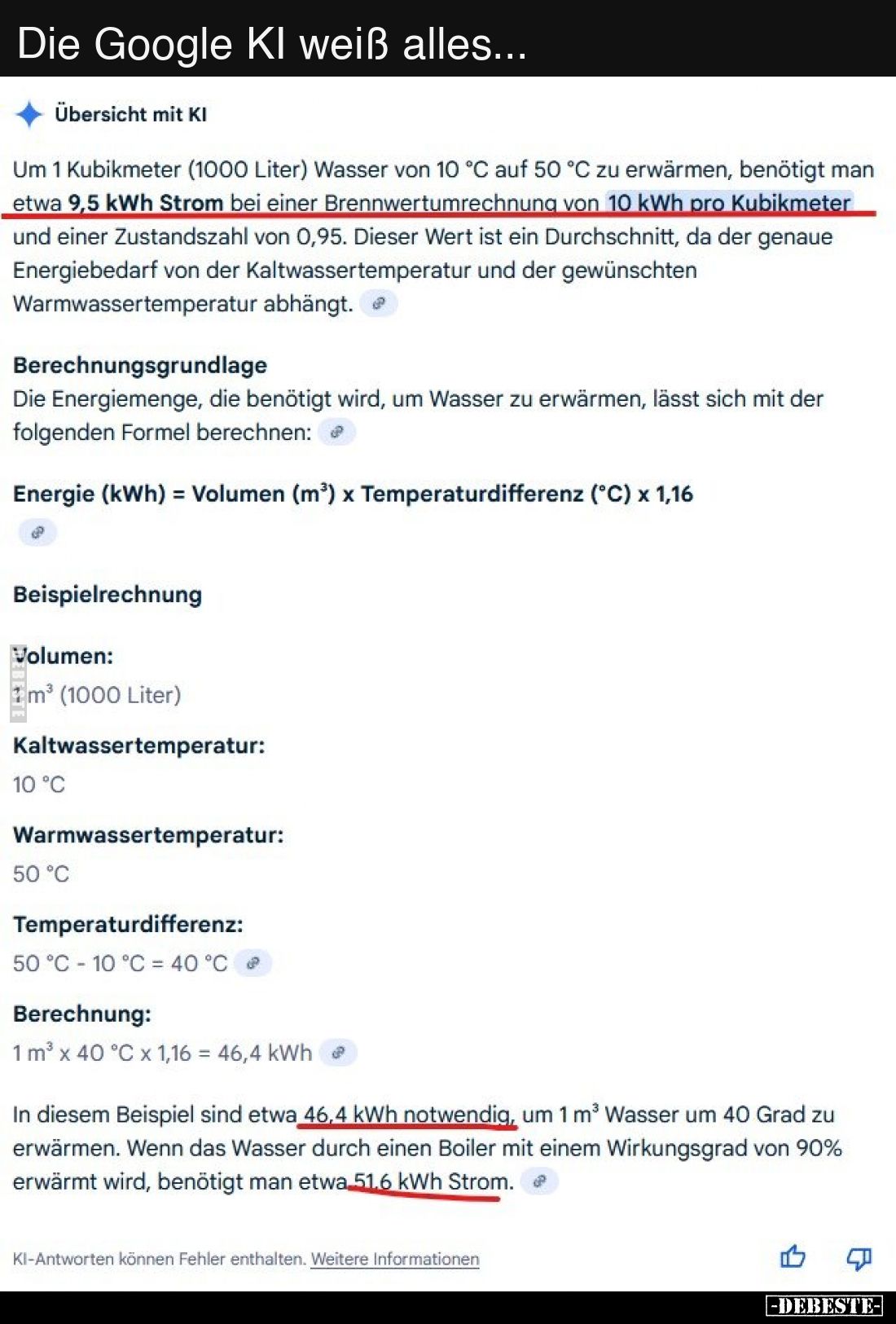 Die Google KI weiß alles...