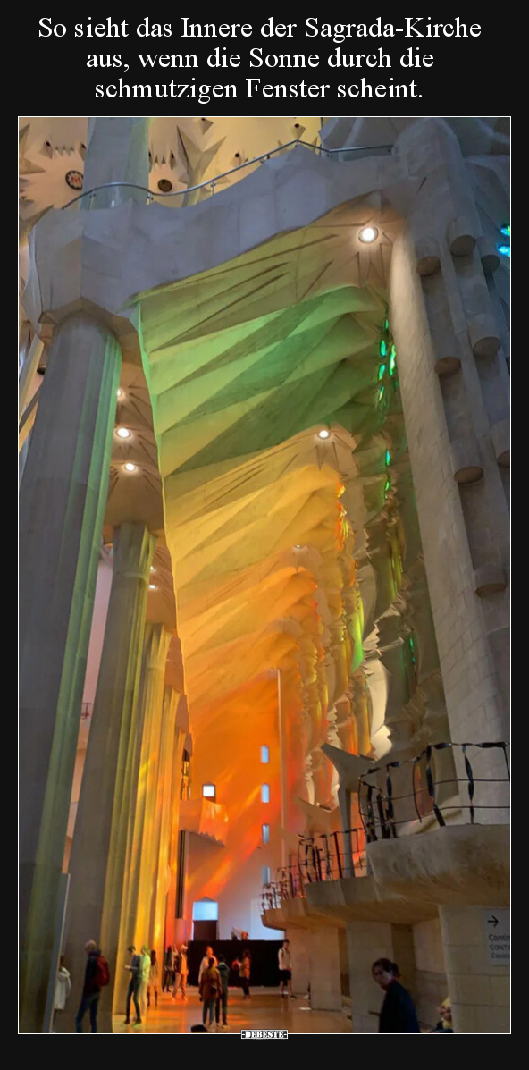 So sieht das Innere der Sagrada-Kirche aus, wenn die Sonne.. - Lustige Bilder | DEBESTE.de
