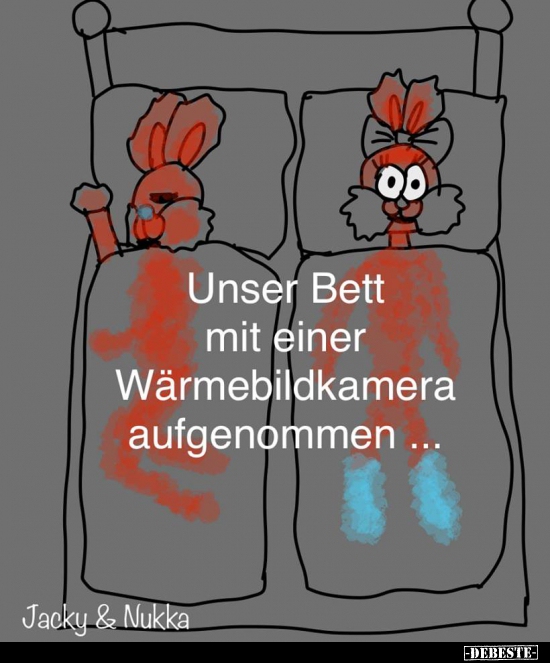 0b Unser Bett mit einer Wärmebildkamera aufgenommen... - Lustige Bilder | DEBESTE.de