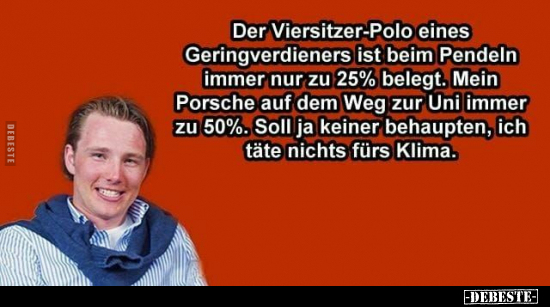 Der Viersitzer-Polo eines Geringverdieners ist beim Pendeln.. - Lustige Bilder | DEBESTE.de