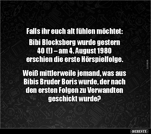 Falls ihr euch alt fühlen möchtet: Bibi Blocksberg.. - Lustige Bilder | DEBESTE.de