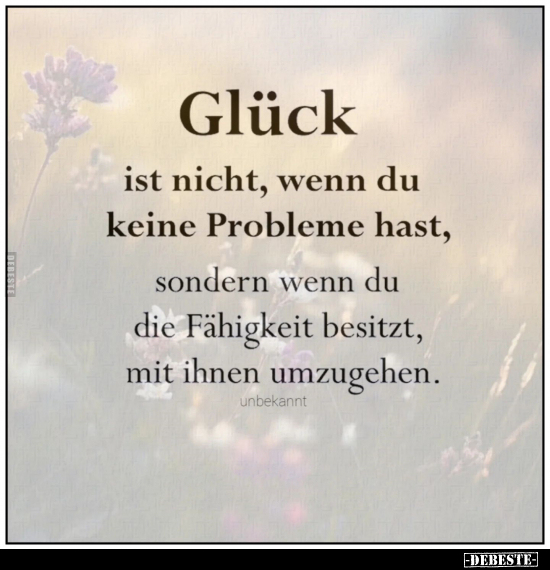 Glück ist nicht, wenn du keine Probleme hast, sondern wenn.. - Lustige Bilder | DEBESTE.de