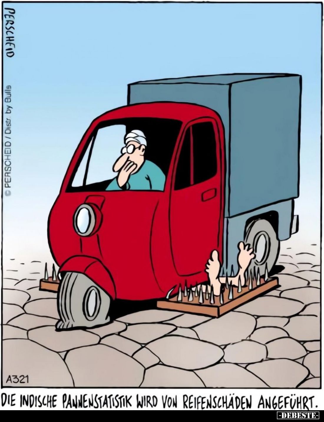 Die indische Pannenssatistik wird von Reifenschäden angeführt.