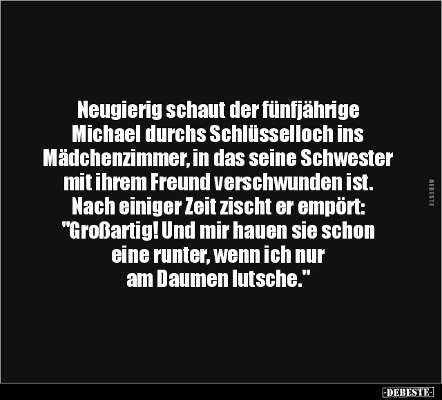 Neugierig schaut der fünfjährige Michael.. - Lustige Bilder | DEBESTE.de