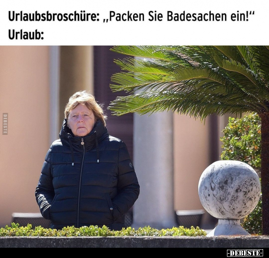 Urlaubsbroschüre: "Packen Sie Badesachen ein!".. - Lustige Bilder | DEBESTE.de